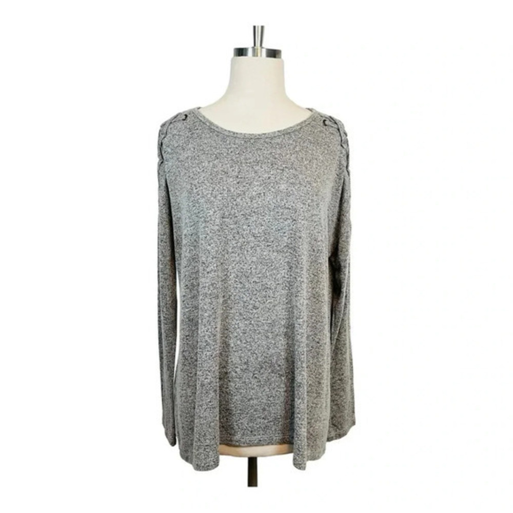 EST. 1946 HEATHER GRAY CRISSCROSS‎ SHOULDER DETAIL SUPER SOFT TOP SIZE MEDIUM
